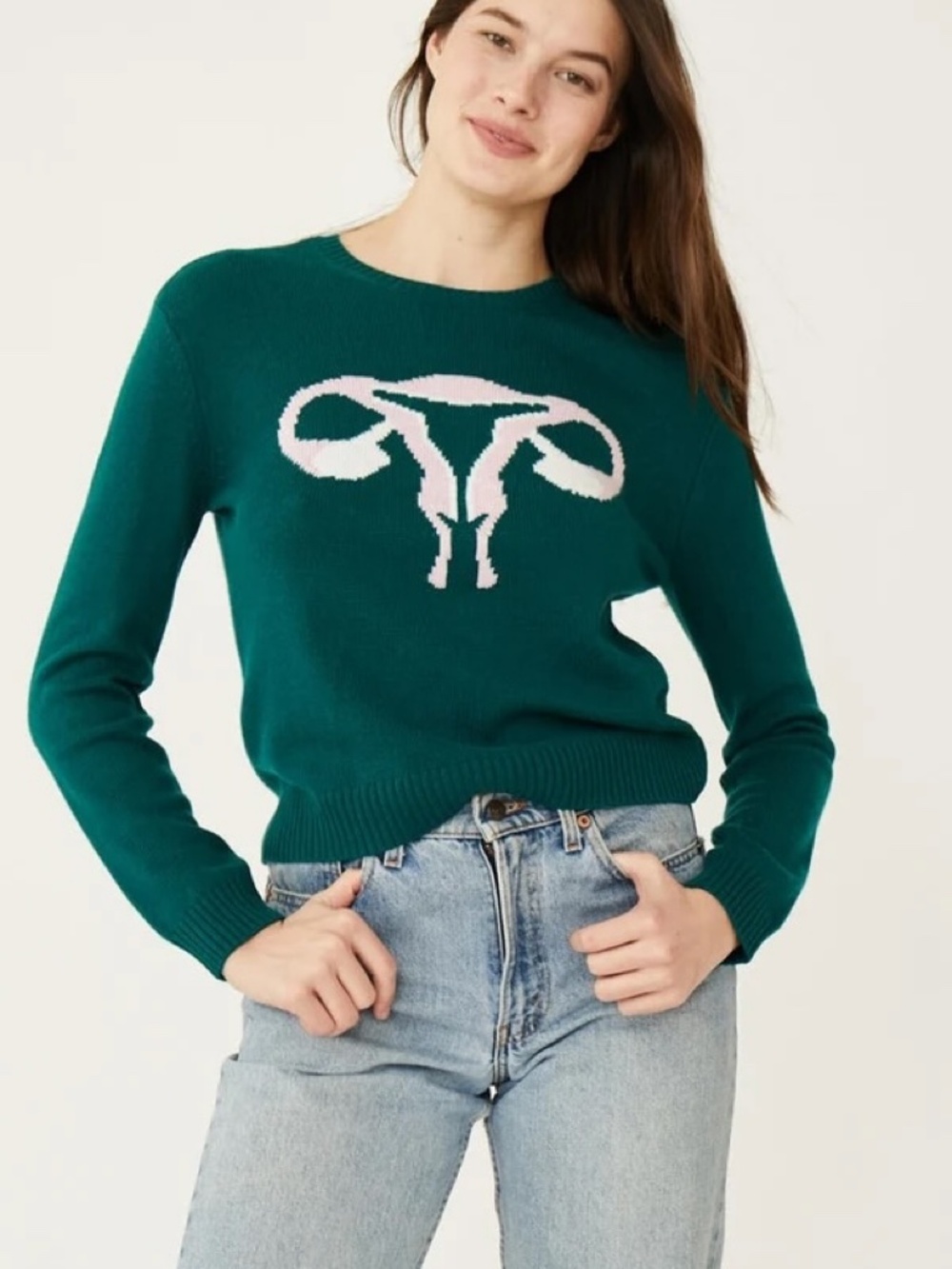 Rachel Antonoff Randy's Reproductive System Sweater Green Size Small